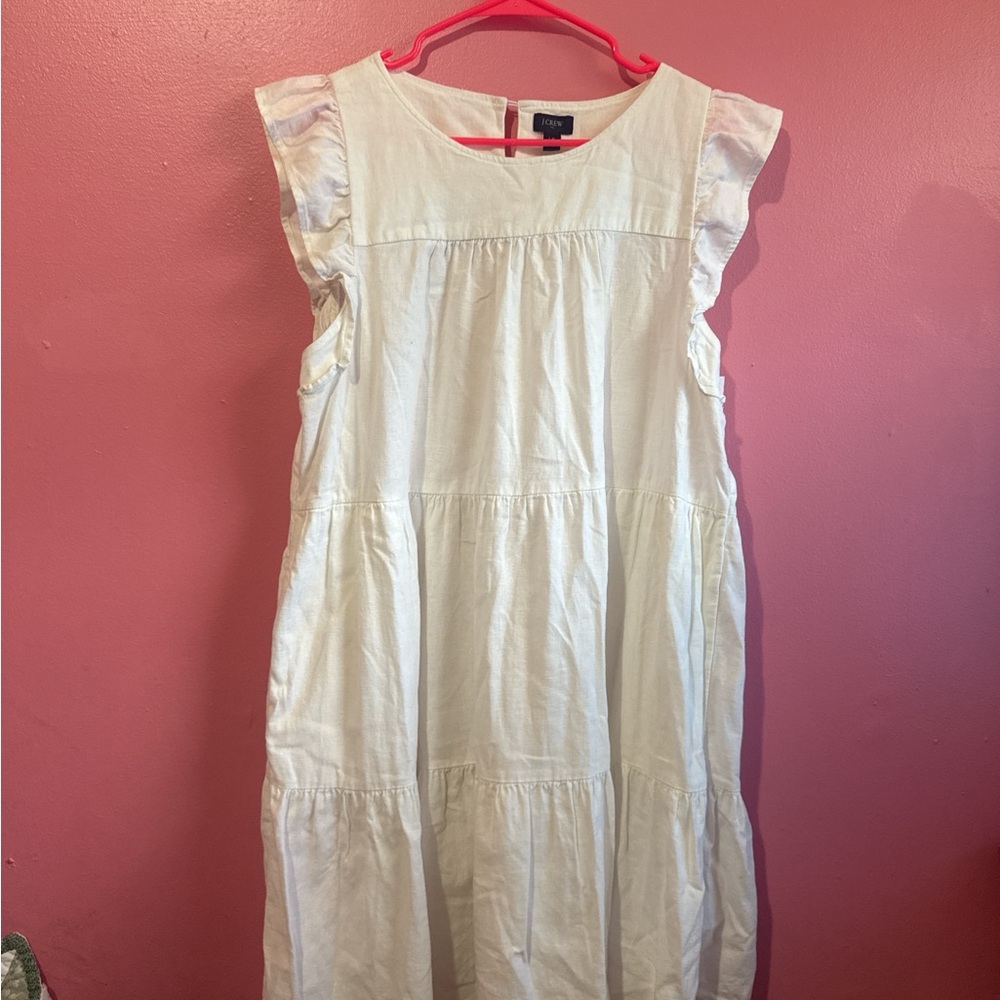 J. Crew Cream Ruffled Kids Dress